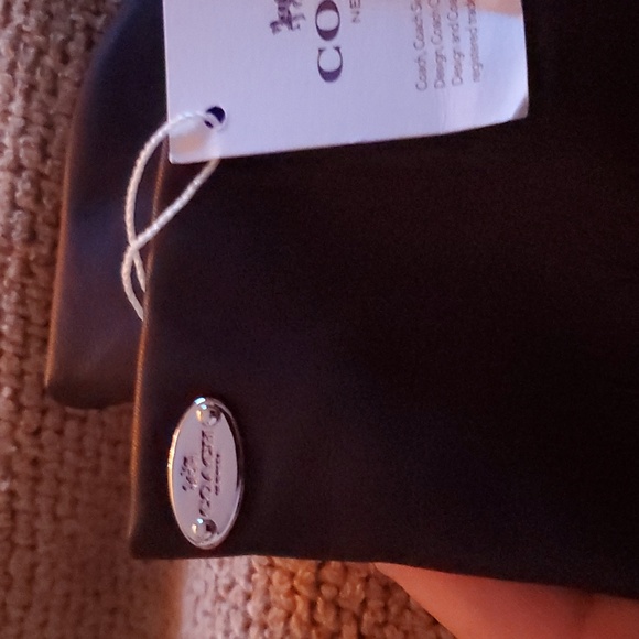 NWT COACH Mahogany Brown Basic Leather Gloves sz 7 1/2 - Picture 8 of 9